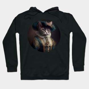 Pretty Tabby Cat in Baroque Costume Hoodie